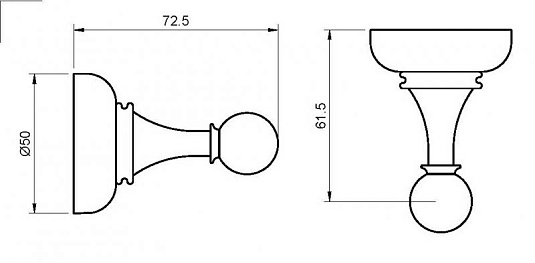 Крючок Cezares Aphrodite APHRODITE-HK2-02, бронза