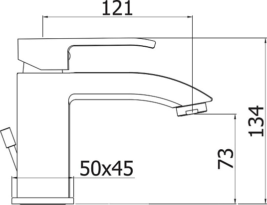 Смеситель для раковины Cezares LIVELLO-LSM1-01-W0, хром