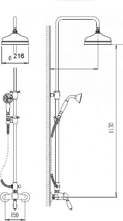 Душевая стойка Cezares GIUBILEO-CD-01, хром