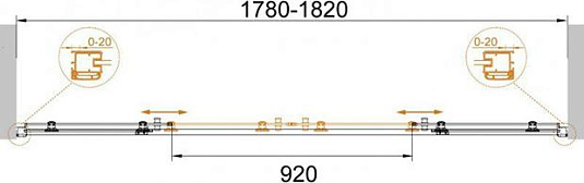 Душевая дверь в нишу Cezares ANIMA-W-BF-2-180-C-Cr стекло прозрачное