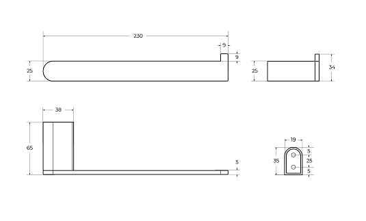 Полотенцедержатель Cezares Stylus STYLUS-TH02-01 хром
