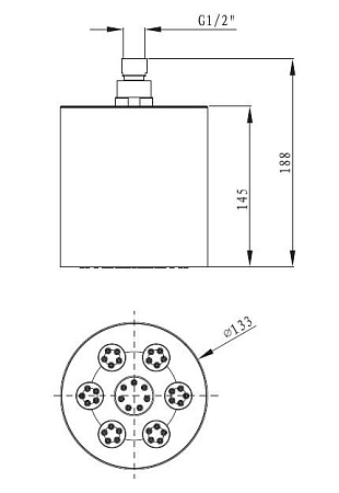 Верхний душ Cezares Czr CZR-SPW130-01 хром