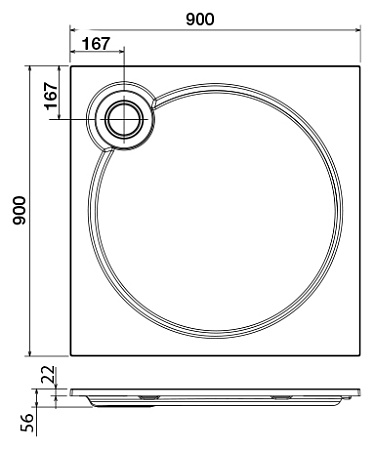 Поддон для душа Cezares Tray A 90 квадратный