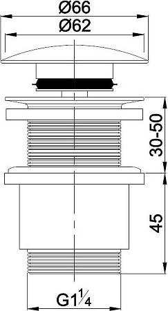 Донный клапан Cezares CZR-SC-01 с системой Клик-клак без перелива