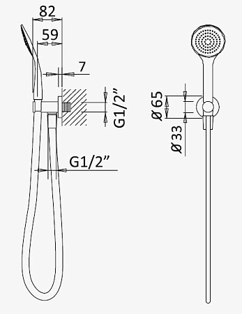 Ручной душ Cezares Czr CZR-B-KD-NOP черный матовый