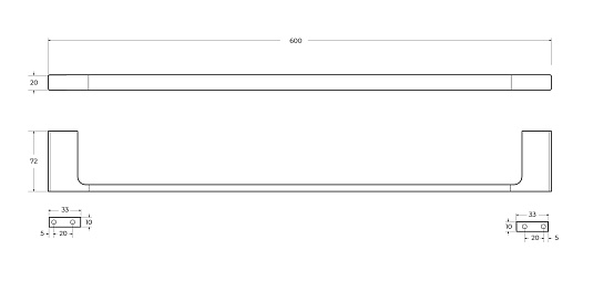 Полотенцедержатель Cezares Slider SLIDER-TH-60-GM оружейная сталь