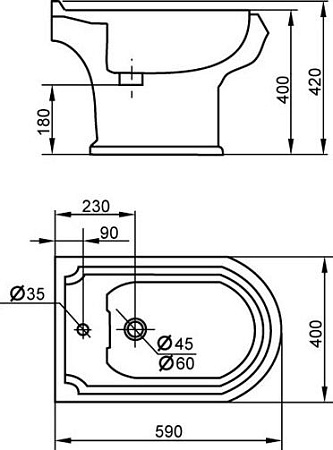 Напольное биде Cezares King Palace CZR-618-T