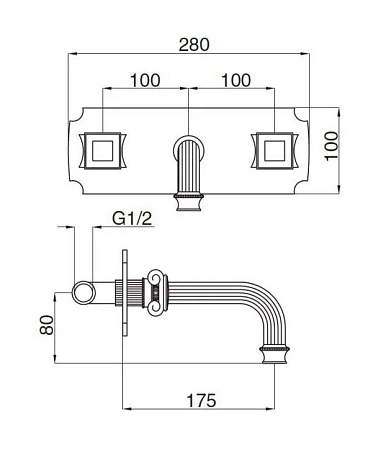 Смеситель для раковины Cezares Olimp Olimp-BLS2-03/24-O золото