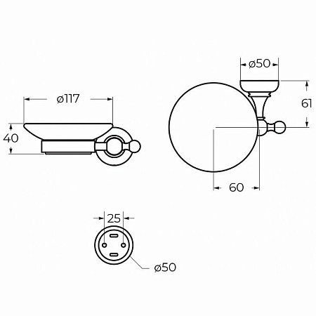 Мыльница Cezares Aphrodite APHRODITE-SODS-02-M, бронза