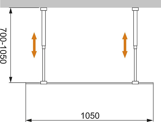 Душевая перегородка Cezares LIBERTA-L-2-105-C-NERO 105 см. прозрачное