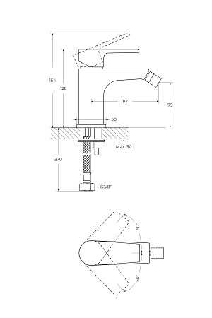 Смеситель для биде Cezares Nautic NAUTIC-BS1-BIO белый матовый