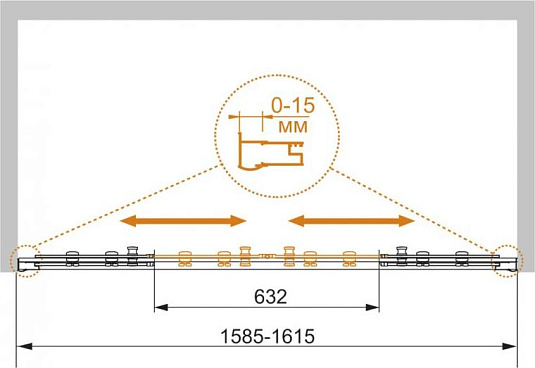Душевая дверь в нишу Cezares PRATICO-BF-2-160-P-Cr стекло punto