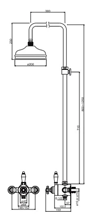 Душевая система Cezares Elite ELITE-CD-T-01-Bi хром