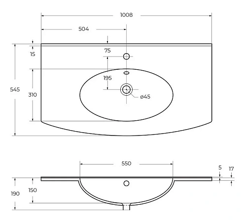 Раковина Cezares COMFORT 50149 белый