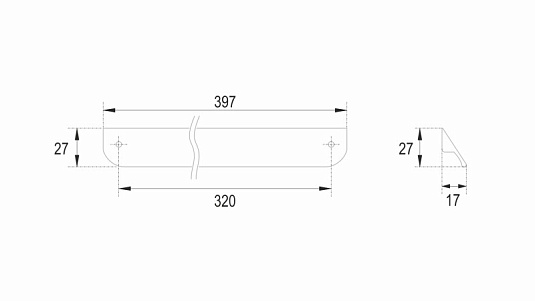 Ручка для мебели Cezares Eco 39.7 RS156SG.3/320