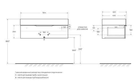 Тумба под раковину Cezares Premium 90 55425 Verde opaco