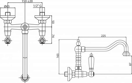 Смеситель для кухни Cezares DIAMOND-LLP-03/24-Sw, золото