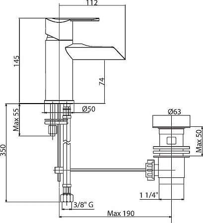 Смеситель Cezares Heaven HEAVEN-BSM1-01-Cr для биде