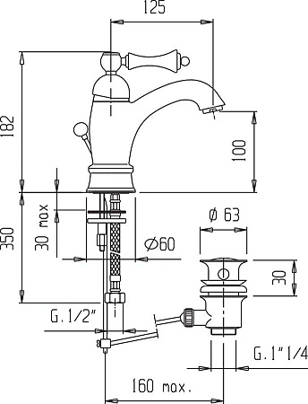 Смеситель Cezares Margot MARGOT-LSM1-A-01-M для раковины