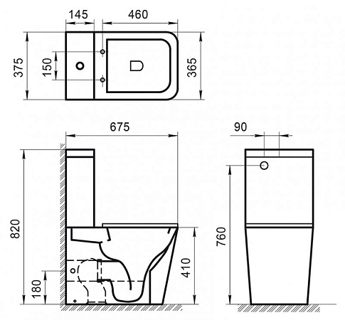 Унитаз-компакт BelBagno Ardente-R BB02093CPR с бачком BB02093T