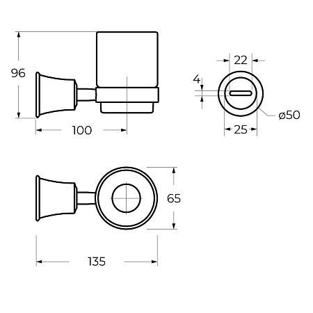 Стакан для зубных щеток Cezares Liberty CZR-F-8986 хром