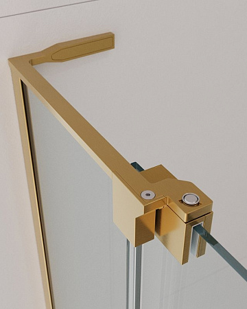 Душевой уголок Cezares SLIDER-A-2-100/110-C-BORO профиль брашированное золото, стекло прозрачное