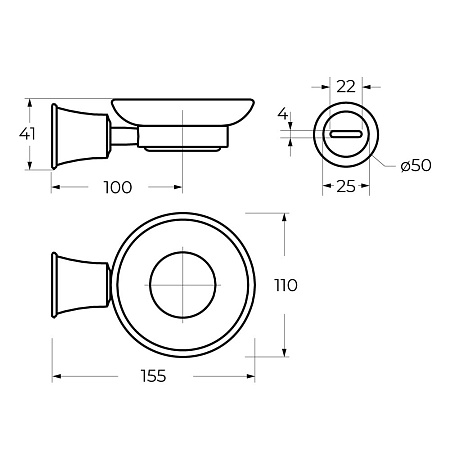 Мыльница Cezares Liberty CZR-F-8987 хром