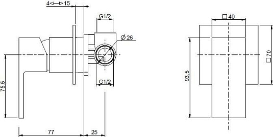 Смеситель для душа Cezares UNIKA-DIM-01, хром