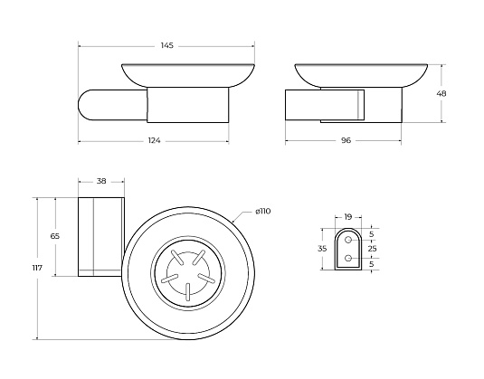 Мыльница Cezares Stylus STYLUS-SODS-IN сатин