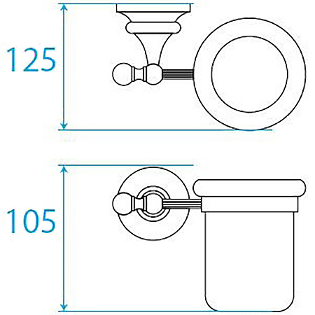 Стакан с диспенсером Cezares OLIMP-TUM-02-M, бронза