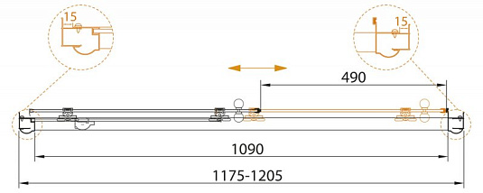 Душевая дверь в нишу Cezares GIUBILEO-BF-1-120-CP-Br стекло с узором