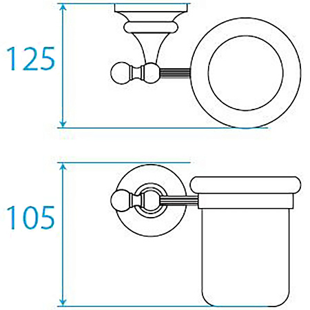 Стакан с диспенсером Cezares OLIMP-TUM-03/24-M, золото