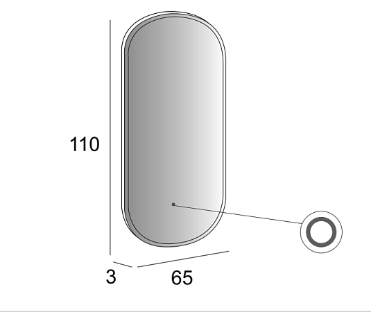Зеркало Cezares 65х110 45096 с подсветкой