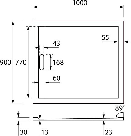 Экран для поддона Cezares TRAY-AS-AH-100/90-100-SCR