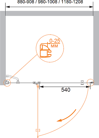Душевая дверь в нишу Cezares VERONA-W-B-12-120-P-Cr-R стекло punto