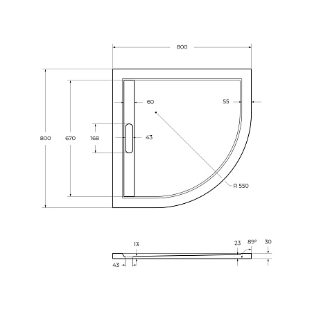 Душевой поддон Cezares 80х80 TRAY-AS-R-80-30-W белый