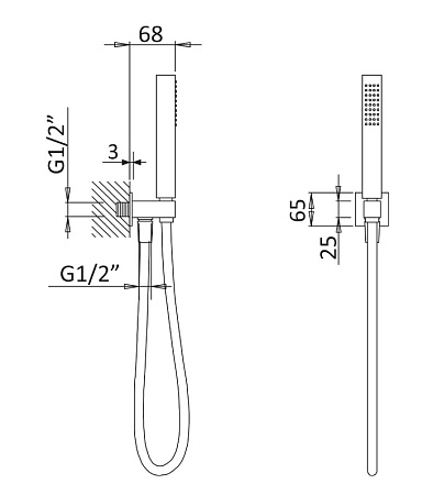Ручной душ Cezares Porta PORTA-DEFM-BIO белый матовый