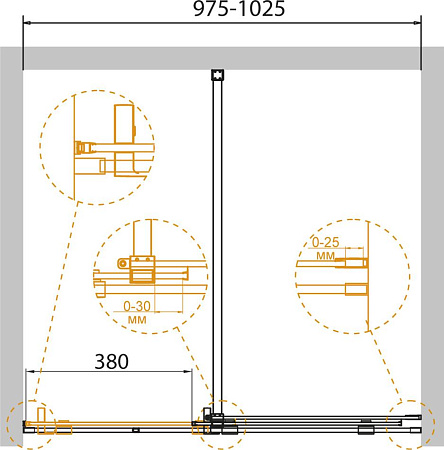 Душевая дверь в нишу Cezares Stream BF 1 100 C Cr
