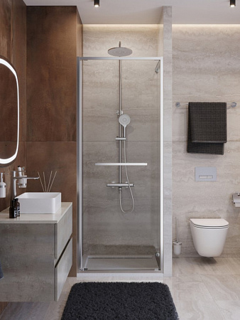 Душевая дверь в нишу 70x195 CEZARES LUX-B-FS-1 без поддона, профиль хром, стекло прозрачное