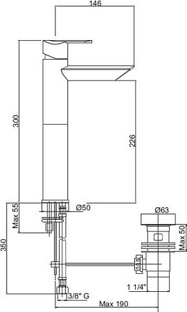 Смеситель для раковины Cezares GARDA-LC11-01-Cr, хром