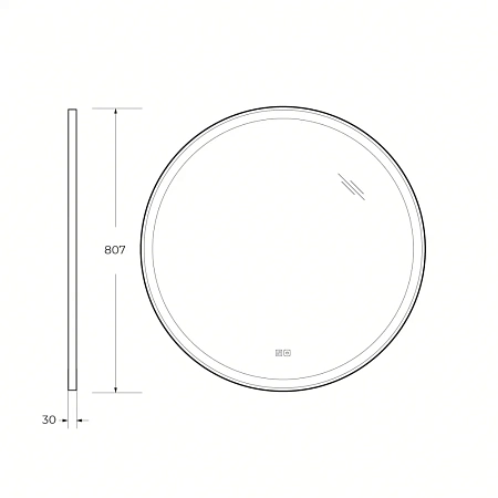 Зеркало Cezares Cadro CZR-SPC-CADRO-800-LED-TCH-WARM белый