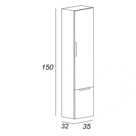 Шкаф-пенал Cezares Urban 55184 серый