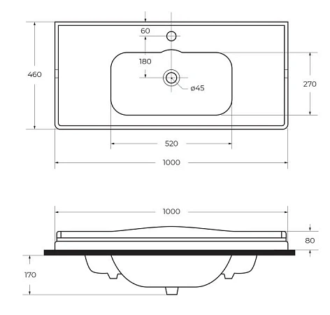 Раковина Cezares Giubileo CZR-ELT-100-LVB белый