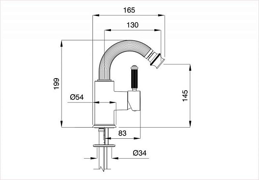 Смеситель для биде Cezares OLIMP-BSM2-01-L, хром