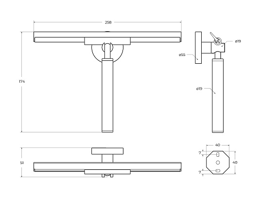 Скребок для душа Cezares Relax RELAX-SV-IN сатин