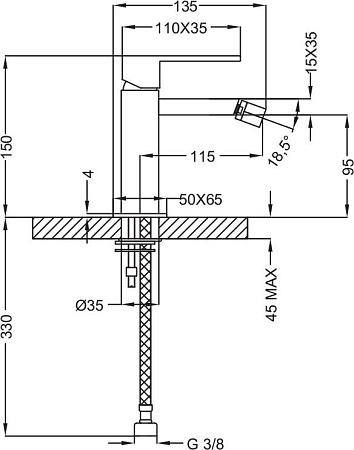 Смеситель Cezares Molveno BSM1 01 W0 для биде