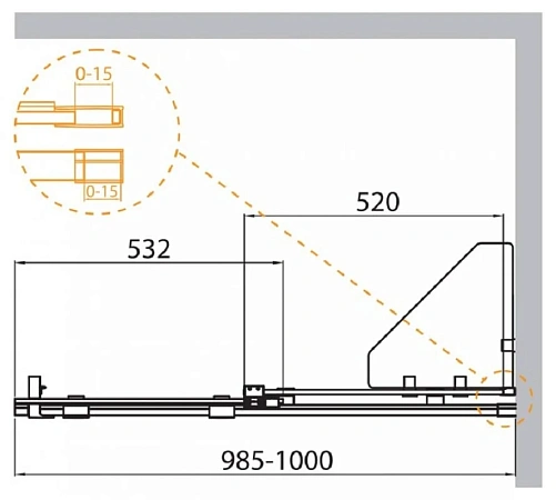 Шторка на ванну Cezares Stream STREAM-VFS-11-100/150-C-Cr