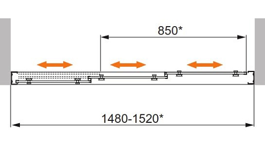 Шторка на ванну Cezares Family B V 3 150/140 P Cr
