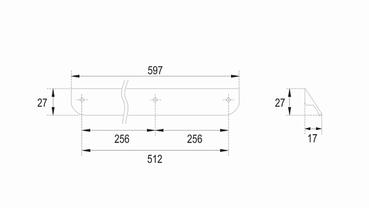 Ручка для мебели Cezares Eco 59.7 RS156SC.3/512