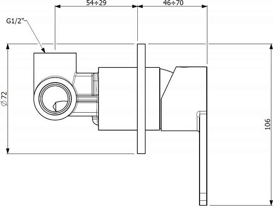 Смеситель для душа Cezares GLAM-DIM-BIO, белый